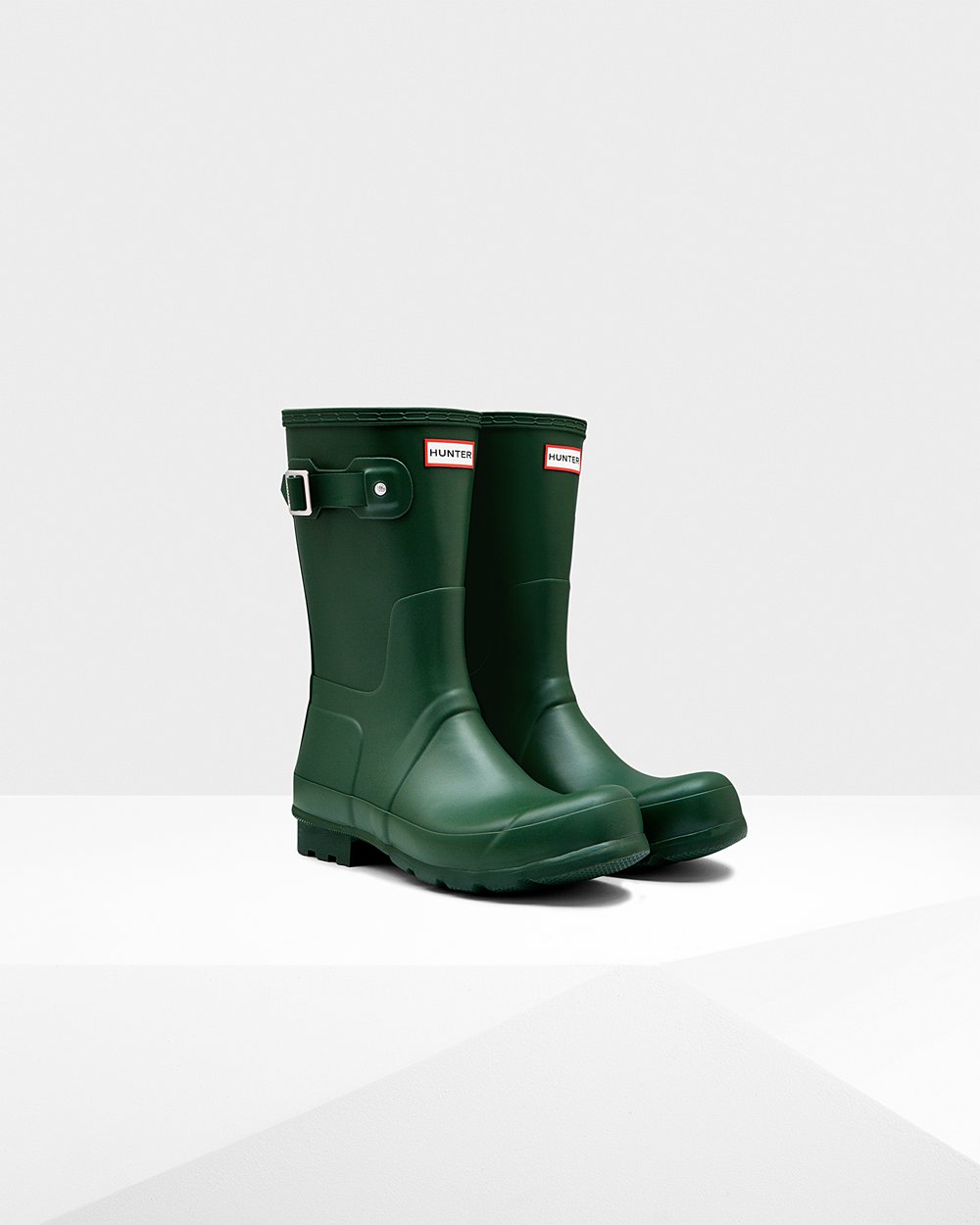 Bottes Courtes de Pluie Hunter Original Homme Vert GUMJSOW-91